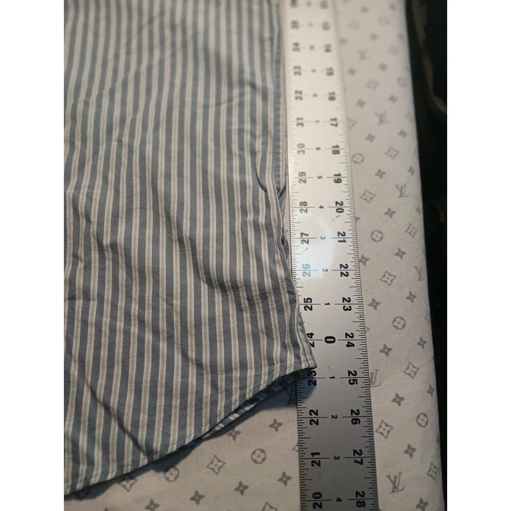 J. Crew Sz L Classic Flex Wrinkle Free Button-Down Dress Shirt Men's Blue Gray